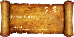 Fodor Rufusz névjegykártya
